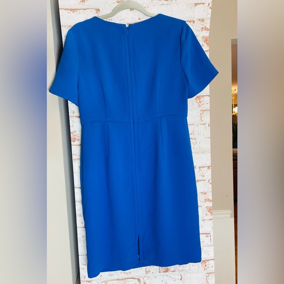 J. Crew Vibrant Blue Crepe Mini Dress Size 12 - Picture 3 of 5